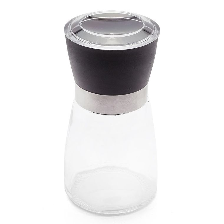 Tadar, szklany młynek ręczny do soli i pieprzu, czarny, 170 ml