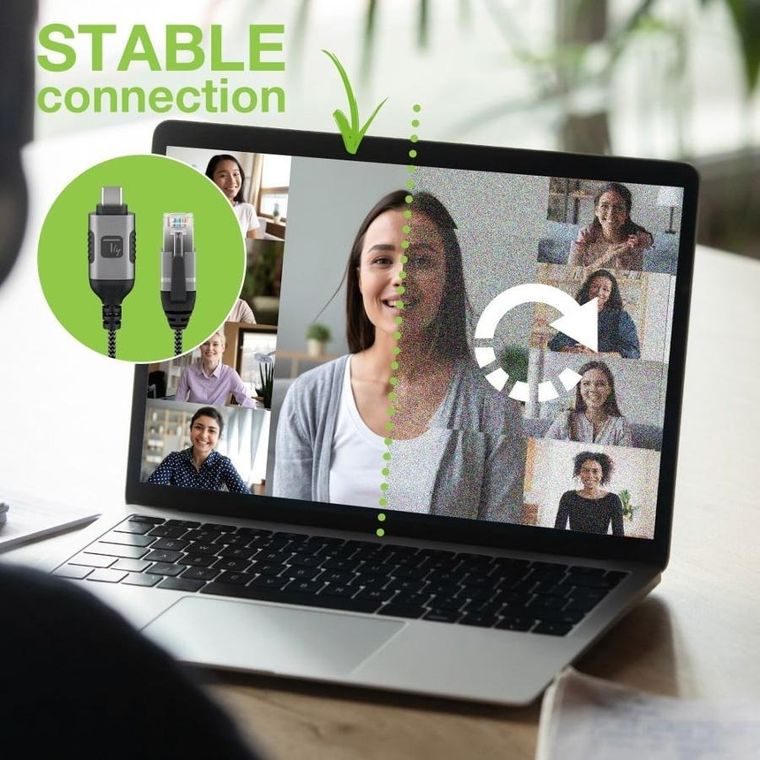 Techly, RJ45, kabel sieciowy, USB-C, 3m