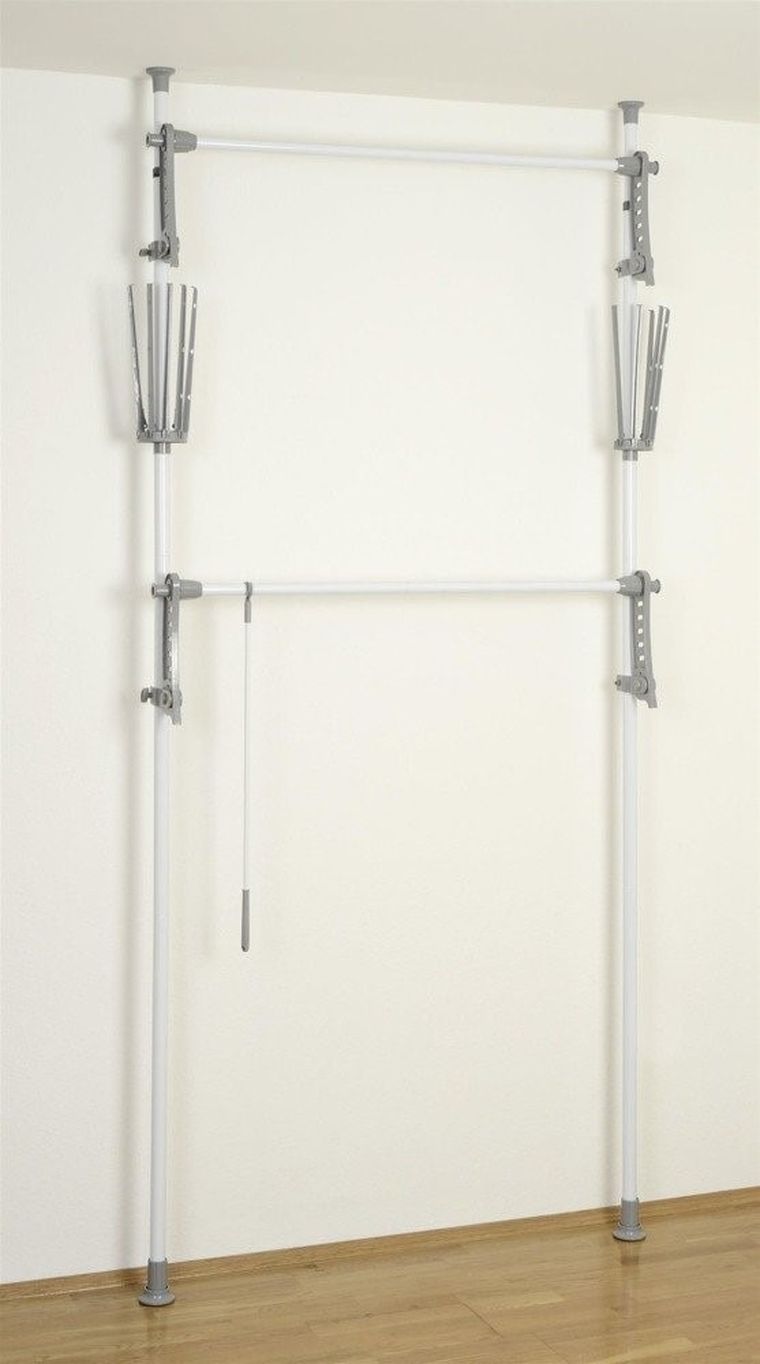 Teleskopowy wieszak na ubrania, Herkulex Flex, 165-300-116-190-36 cm