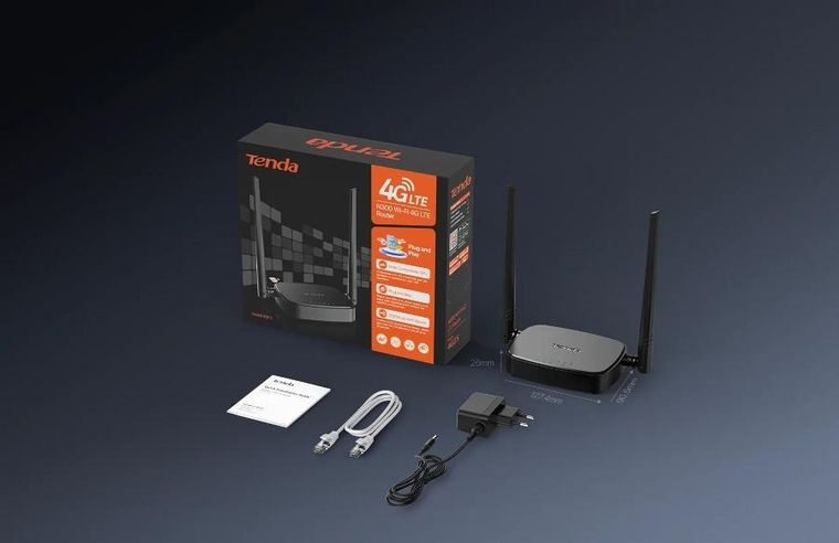 Tenda, 4G05, router Wi-Fi 4G LTE, czarny