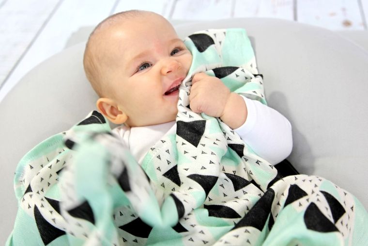 Texpol, Trójkąty miętowe, pieluszka bambusowa, 75-75 cm, 170g