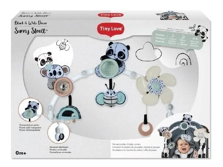 Tiny Love, łuk z zabawkami, czarno-biały