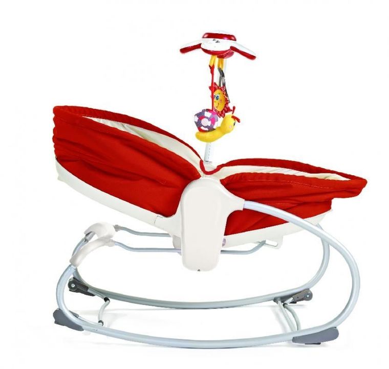 Tiny Love, wielofunkcyjny leżaczek bujaczek łóżeczko, 3w1, czerwono-kremowy