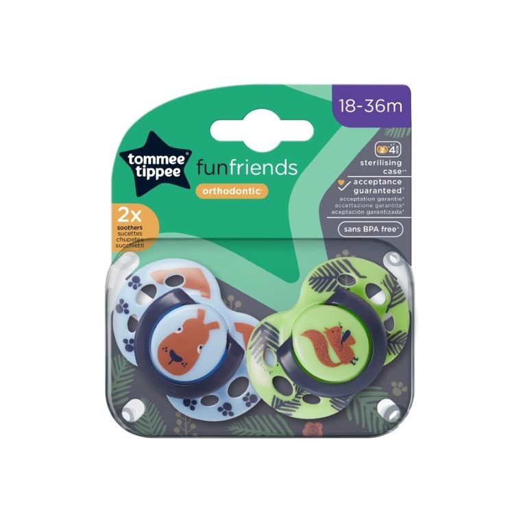 Tommee Tippee, Fun, smoczek uspokajający, 18-36 m, 2 szt.
