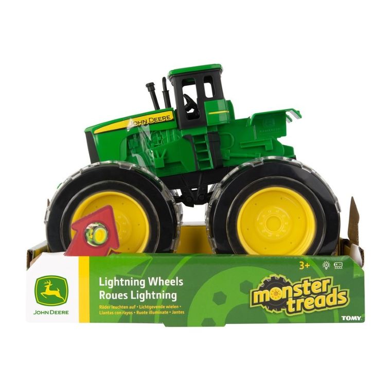 Tomy, John Deere, Monster, traktor z świecącymi oponami
