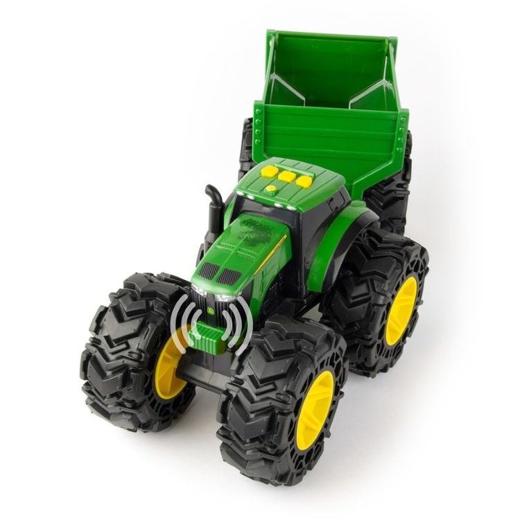 Tomy, Monster Treads, John Deere z przyczepą, pojazd