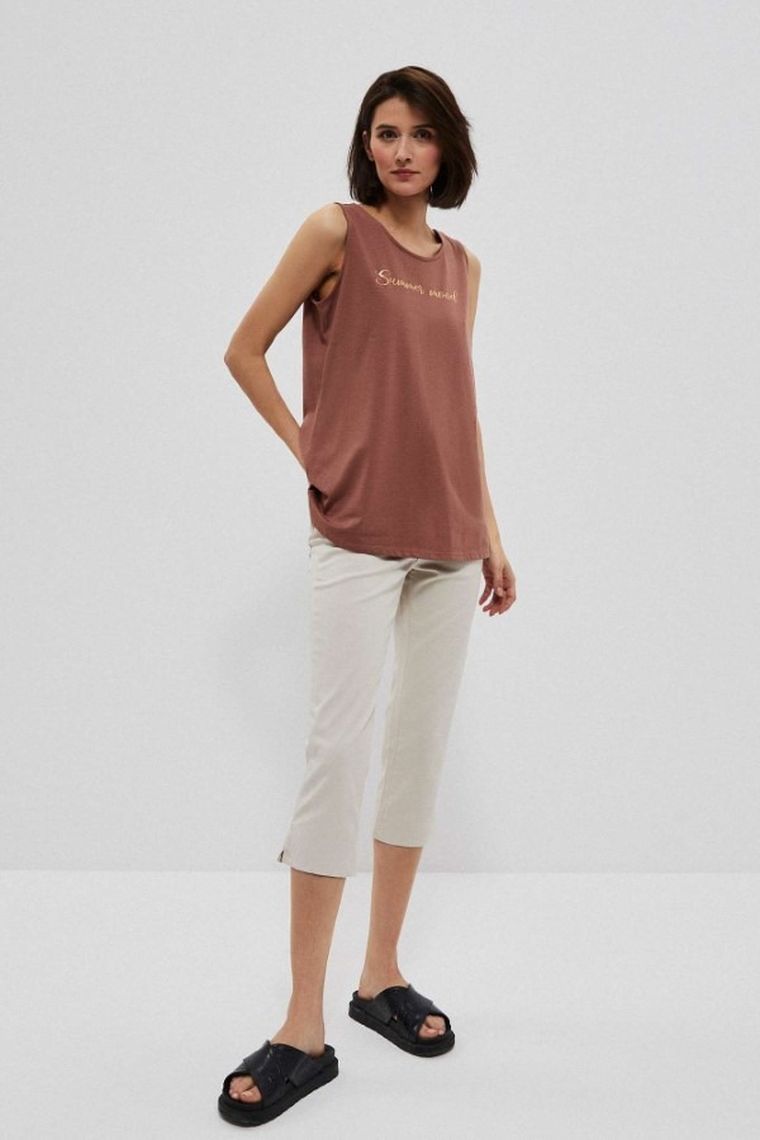 Top damski, brązowy, Moodo