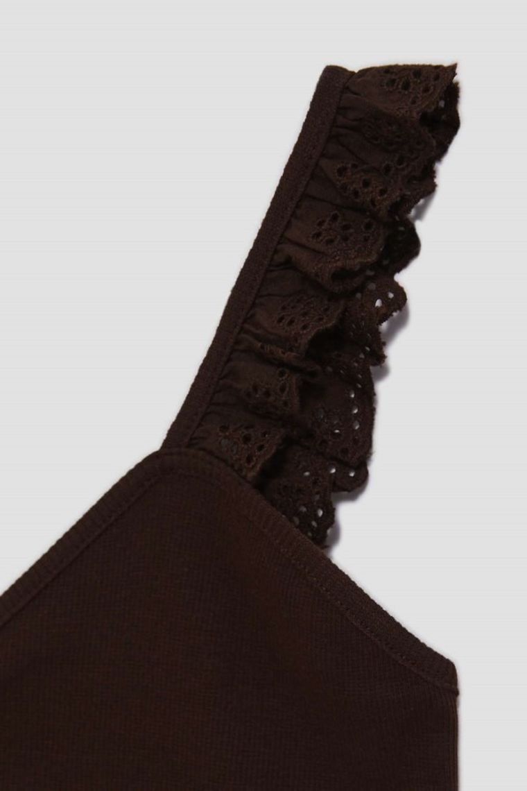 Top damski, brązowy, Moodo