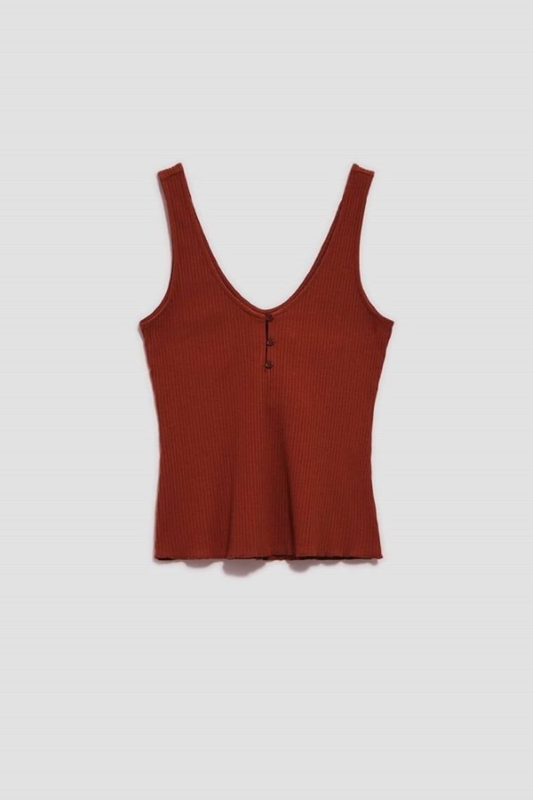 Top damski, brązowy, Moodo