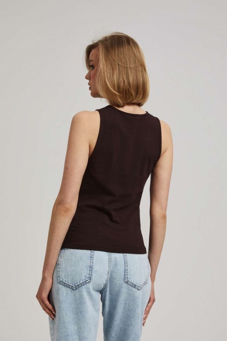 Top damski, brązowy, Moodo