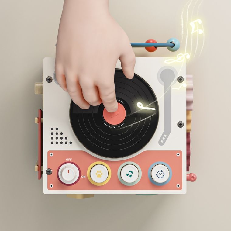 Topbright, Mały DJ, kostka muzyczna, drewniana zabawka interaktywna
