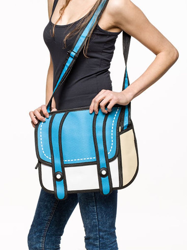 Torba 3D jak z kreskówki, niebieska