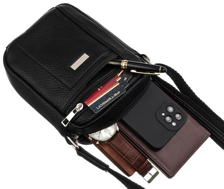 Torba, czarna, skóra ekologiczna, Peterson