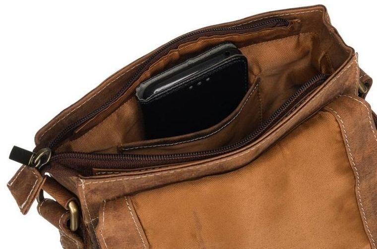 Torba listonoszka, brązowa, skórzana, Always Wild