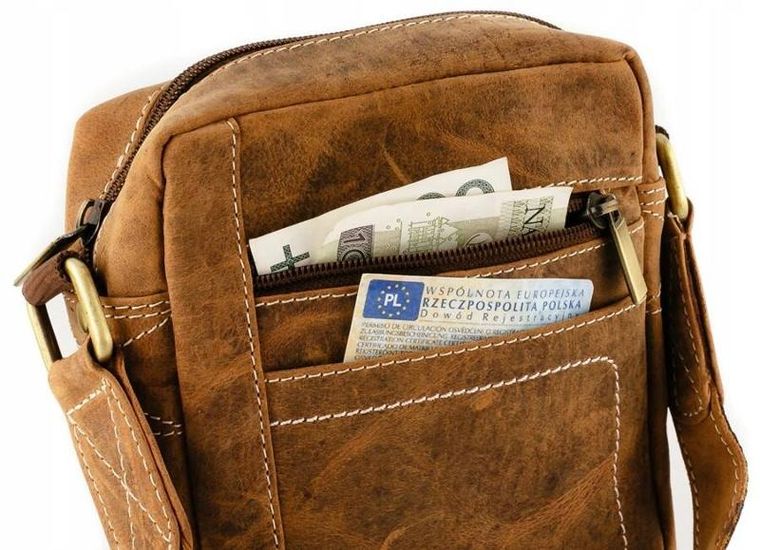 Torba listonoszka, brązowa, skórzana, Always Wild