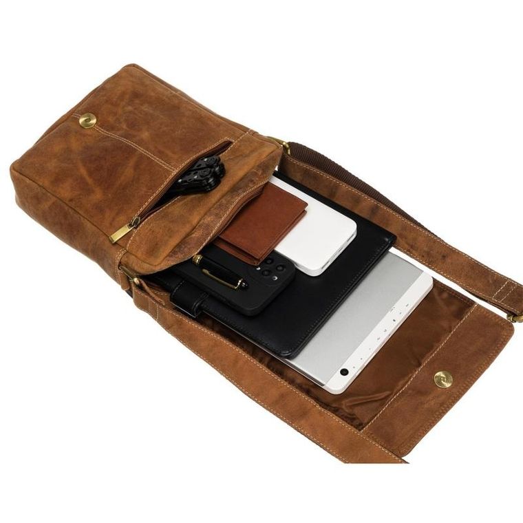 Torba listonoszka, brązowa, skórzana, Always Wild