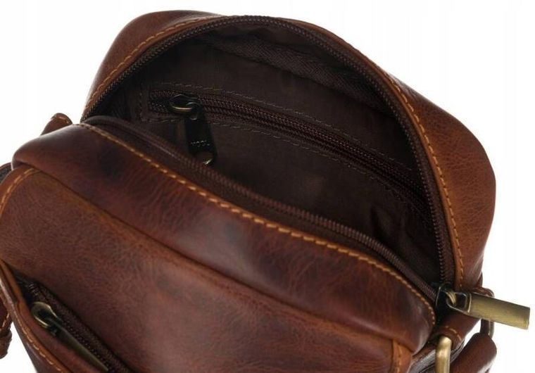Torba listonoszka, brązowa, skórzana, Peterson