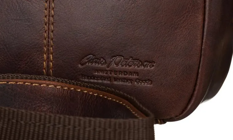 Torba listonoszka, brązowa, skórzana, Peterson