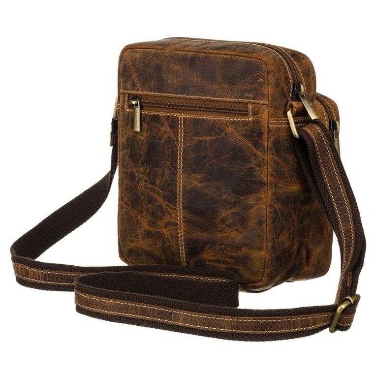Torba listonoszka, brązowa, skórzana, Peterson