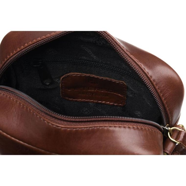 Torba listonoszka, brązowa, skórzana, Peterson