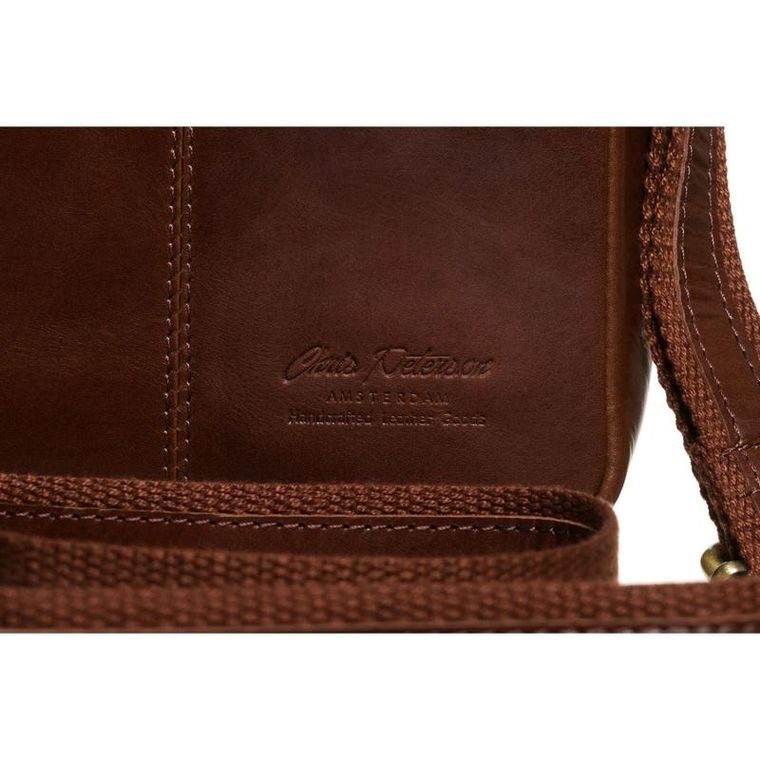 Torba listonoszka, brązowa, skórzana, Peterson