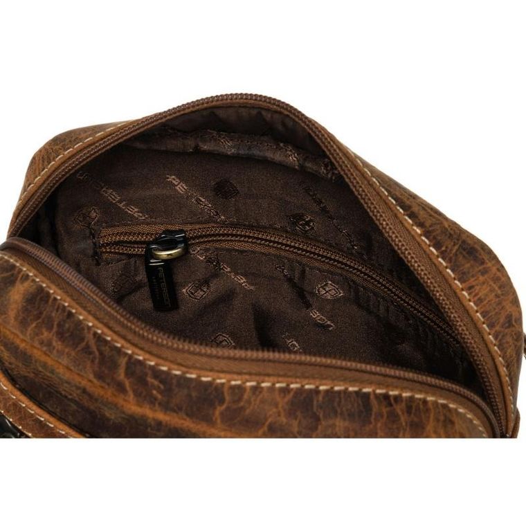 Torba listonoszka, brązowa, skórzana, Peterson