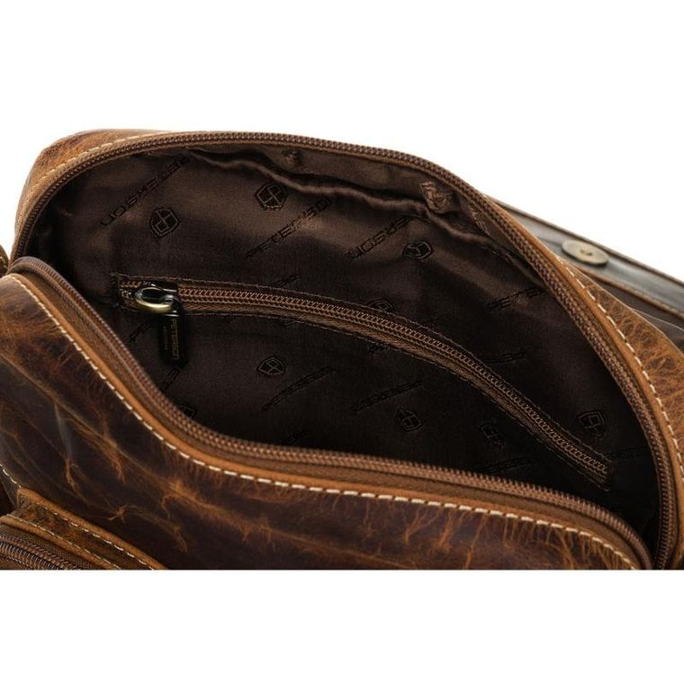 Torba listonoszka, brązowa, skórzana, Peterson