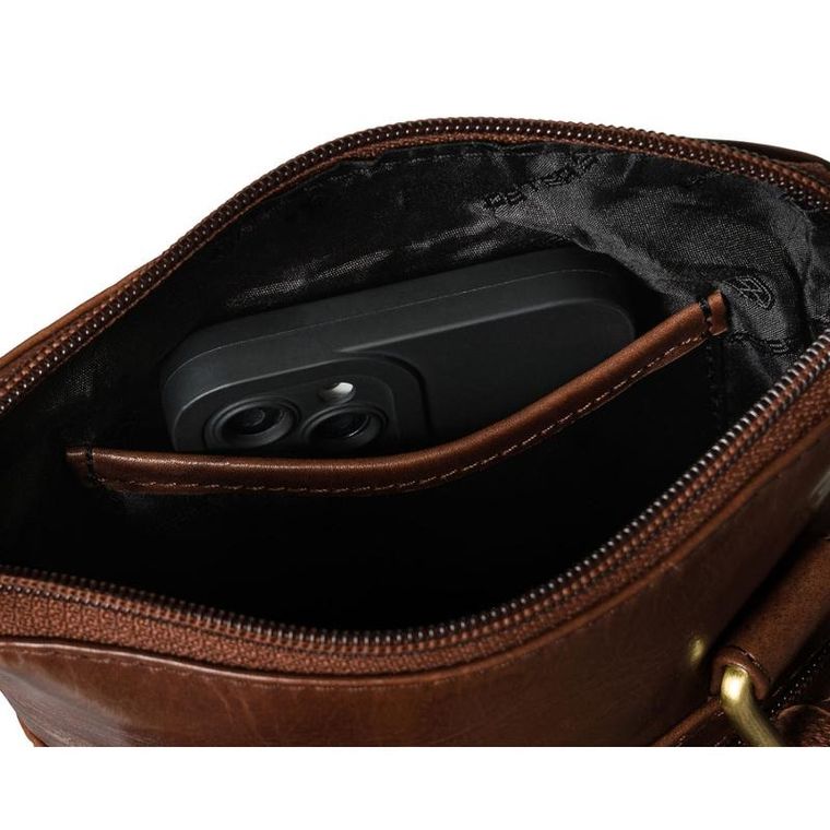 Torba listonoszka, brązowa, skórzana, Peterson