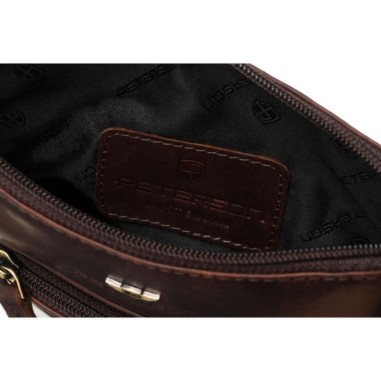 Torba listonoszka, brązowa, skórzana, Peterson