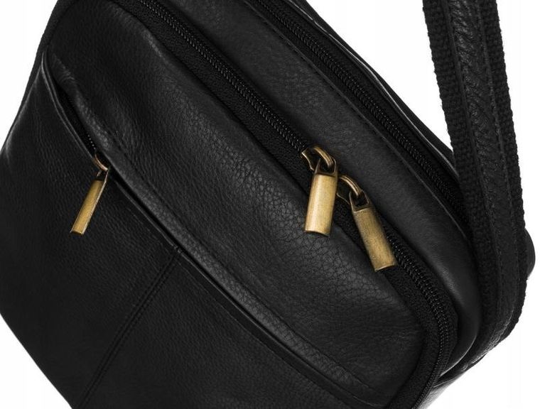 Torba listonoszka, czarna, skórzana, Peterson