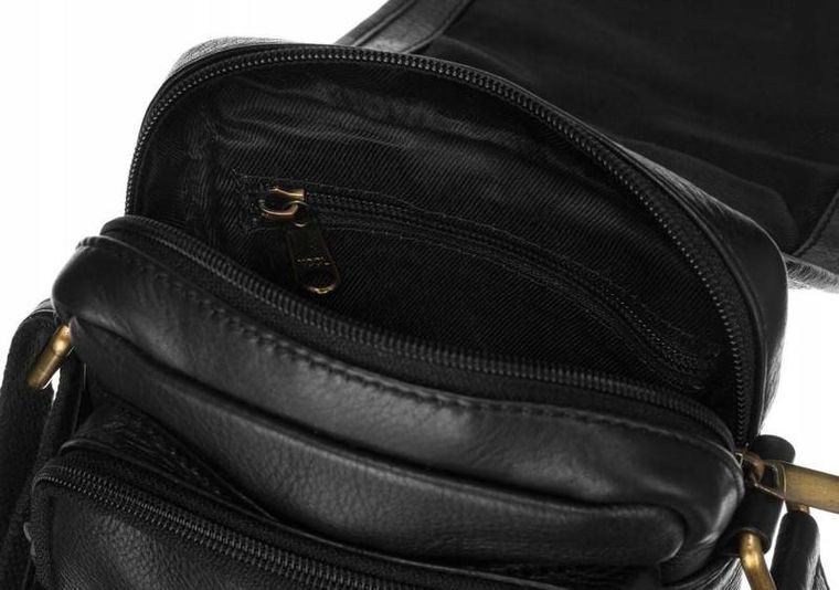 Torba listonoszka, czarna, skórzana, Peterson