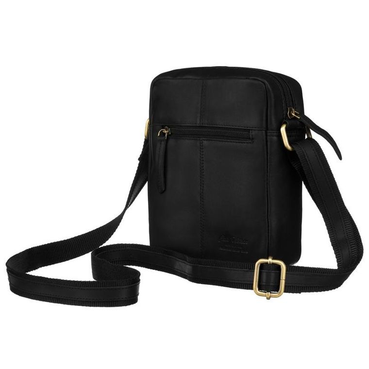 Torba listonoszka, czarna, skórzana, Peterson