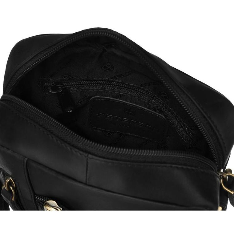 Torba listonoszka, czarna, skórzana, Peterson