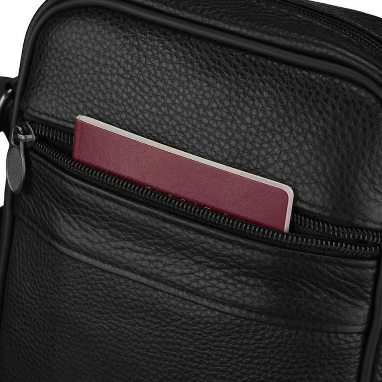 Torba listonoszka, czarna, skórzana, Rovicky