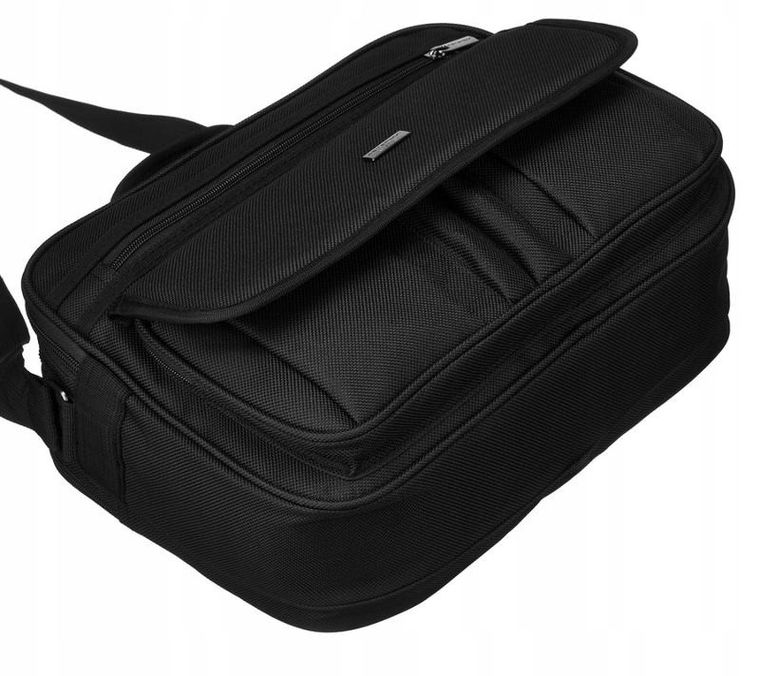 Torba na laptopa, czarna, poliester, Peterson
