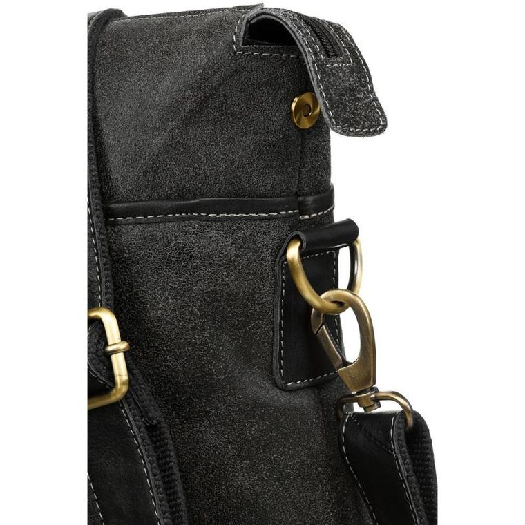 Torba na laptopa, czarna, skórzana, Peterson