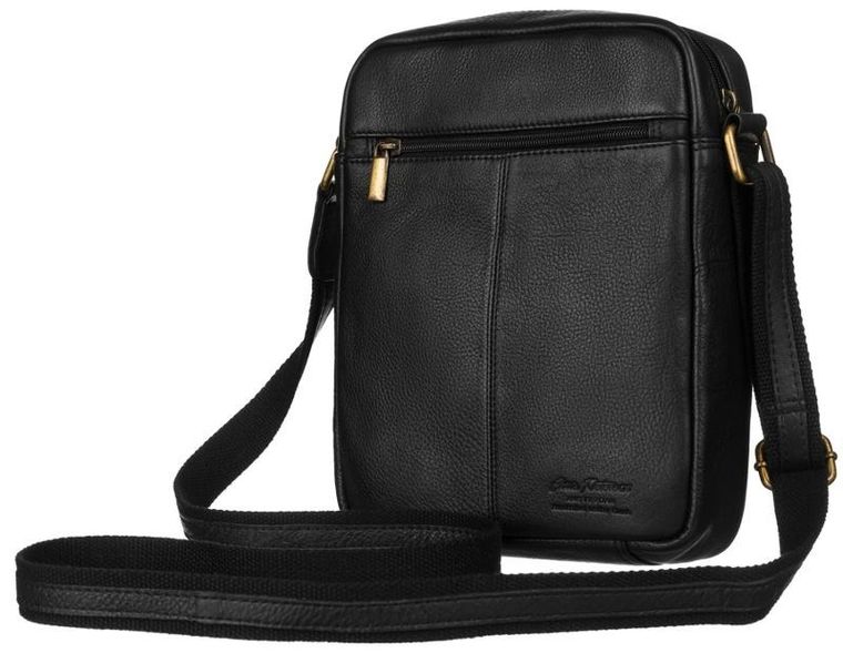 Torba na ramię, czarna, skórzana, Peterson