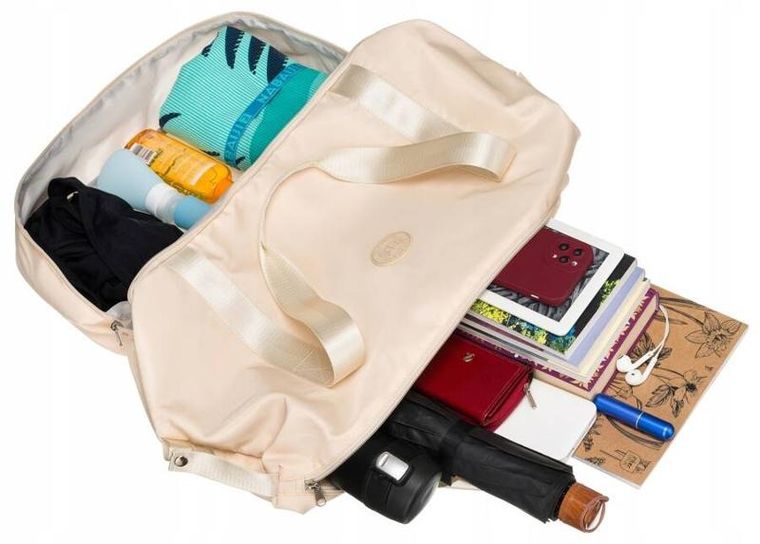 Torba podróżna, bagaż podręczny do samolotu, beżowa, Peterson