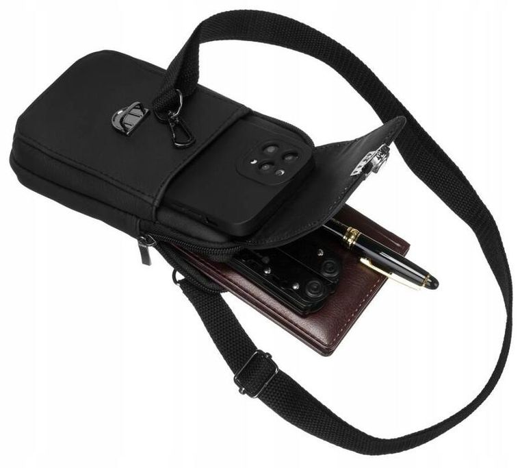 Torebka, czarna, skórzana, Rovicky