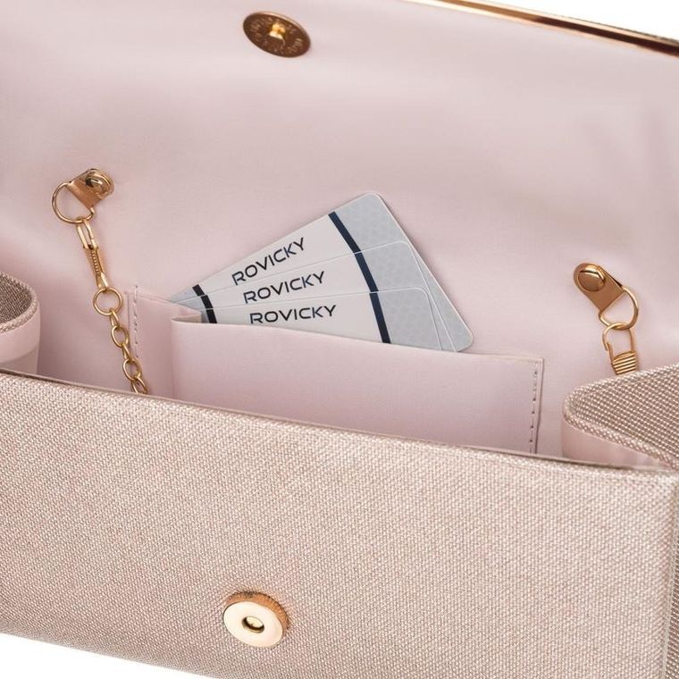 Torebka kopertówka, beżowa, Rovicky