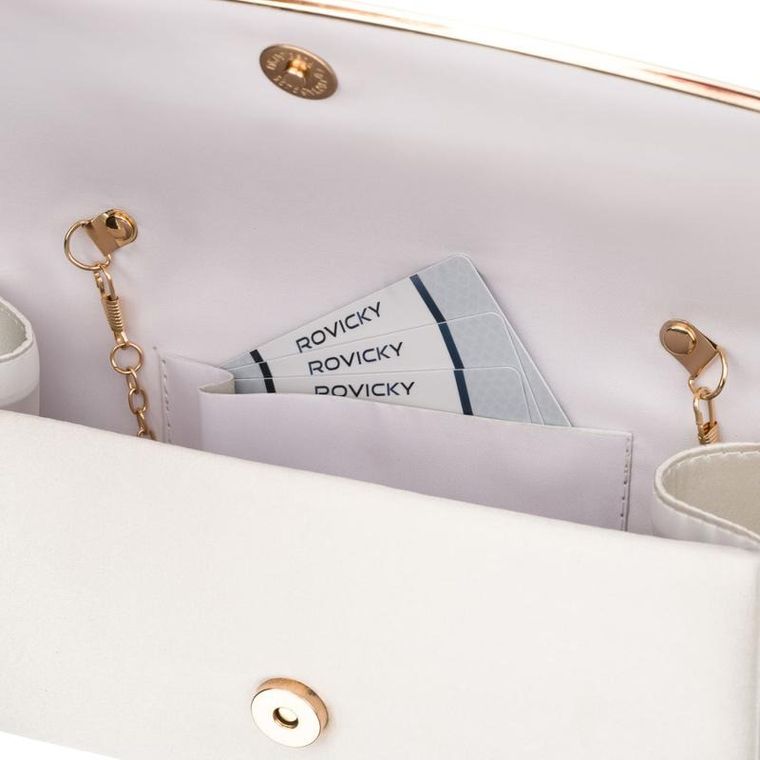 Torebka kopertówka, biała, Rovicky