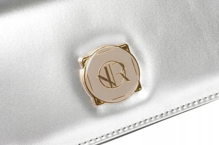 Torebka kopertówka, srebrna, skóra ekologiczna, Rovicky