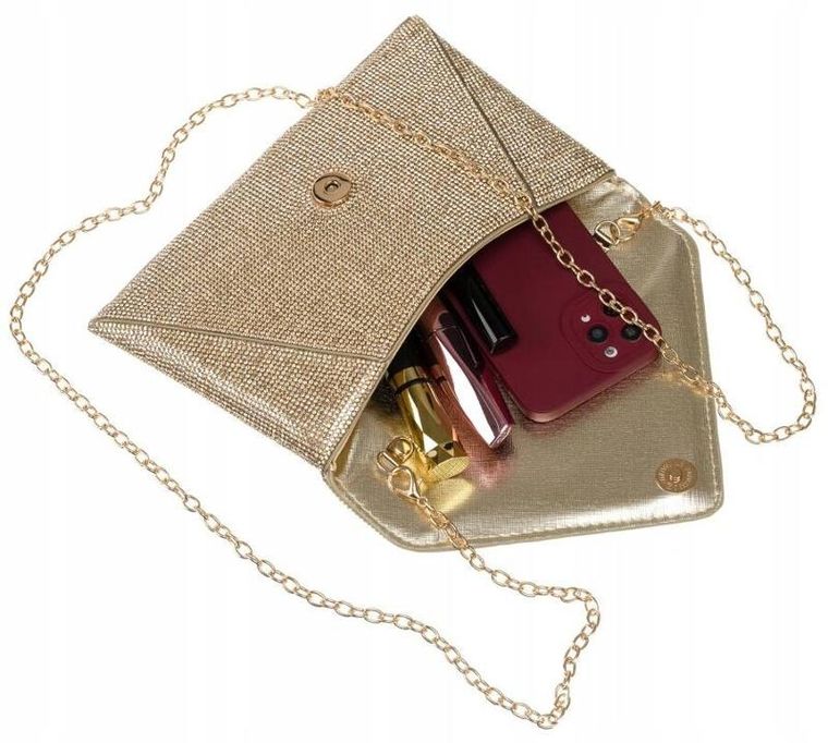 Torebka kopertówka, złota, Peterson