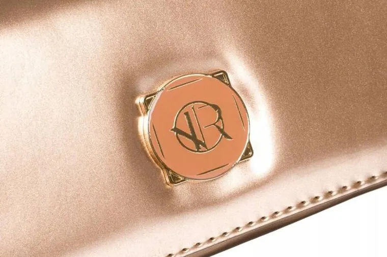 Torebka kopertówka, złota, skóra ekologiczna, Rovicky