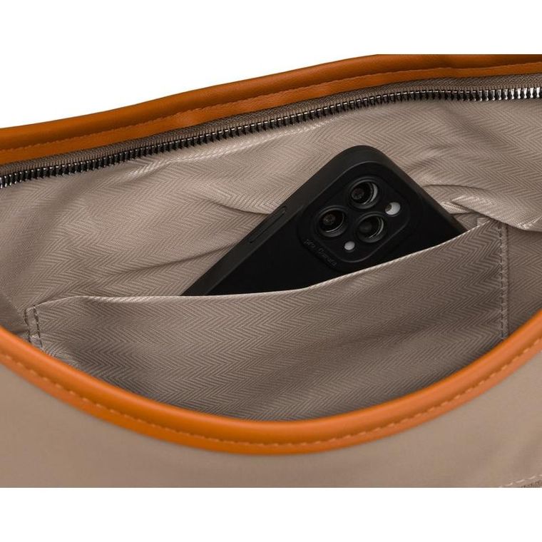 Torebka listonoszka, beżowa, skóra ekologiczna, Peterson