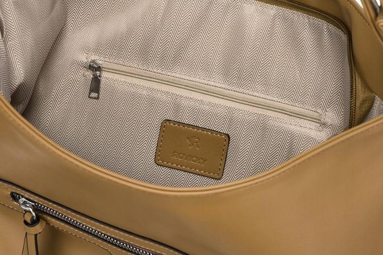 Torebka listonoszka, beżowa, skóra ekologiczna, Rovicky