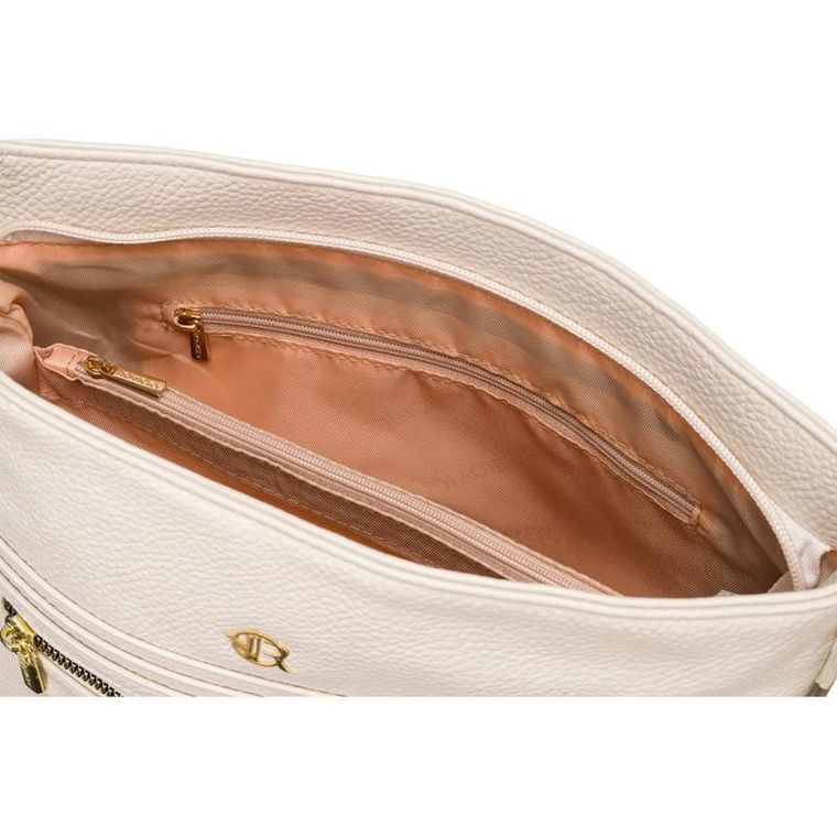 Torebka listonoszka, beżowa, skóra ekologiczna, Rovicky