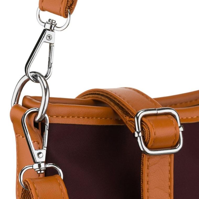 Torebka listonoszka, bordowa, skóra ekologiczna, Peterson