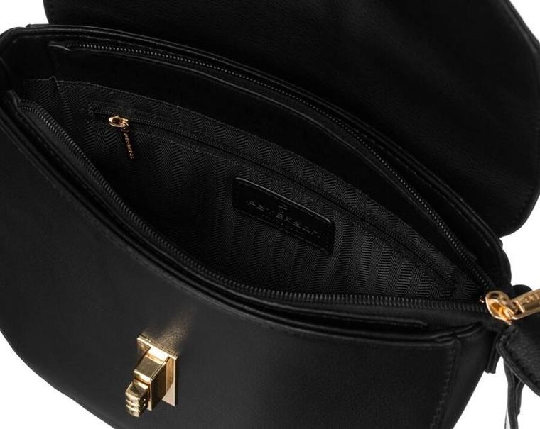 Torebka listonoszka, czarna, skóra ekologiczna, Peterson