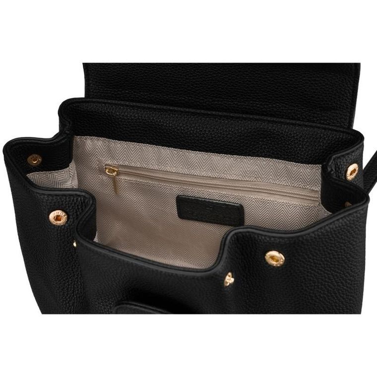 Torebka listonoszka, czarna, skóra ekologiczna, Peterson